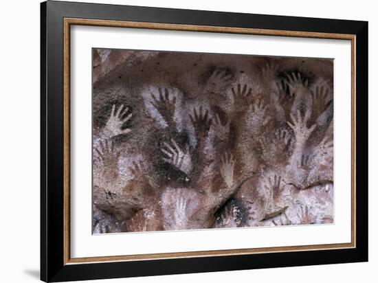Prehistoric art : cave with hand prints Cave of the Hands-null-Framed Giclee Print