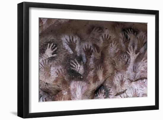 Prehistoric art : cave with hand prints Cave of the Hands-null-Framed Giclee Print