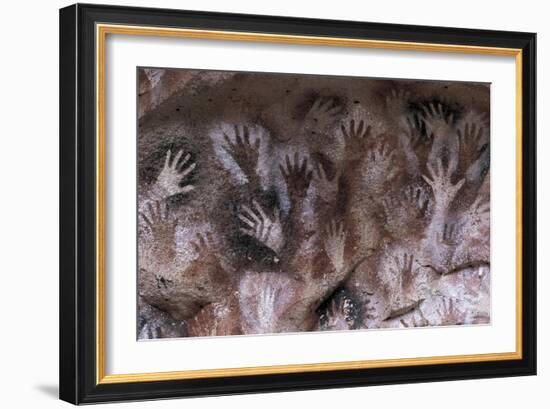 Prehistoric art : cave with hand prints Cave of the Hands-null-Framed Giclee Print