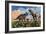 Prehistoric Battle Between a Triceratops and Tyrannosaurus Rex-null-Framed Premium Giclee Print