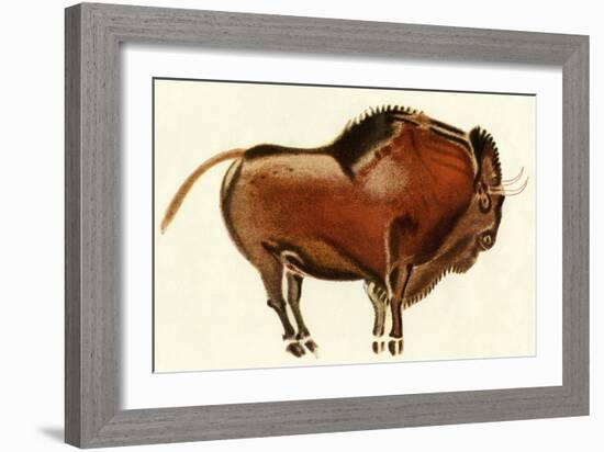 Prehistoric Cave Painting of a Bull, Altamira, Spain-null-Framed Giclee Print