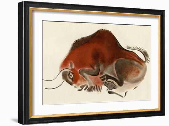 Prehistoric Cave Painting of a Charging Buffalo, Altamira, Spain-null-Framed Giclee Print