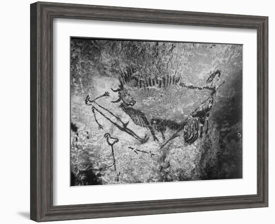 Prehistoric Cave Painting of a Hunting Scene-Ralph Morse-Framed Photographic Print