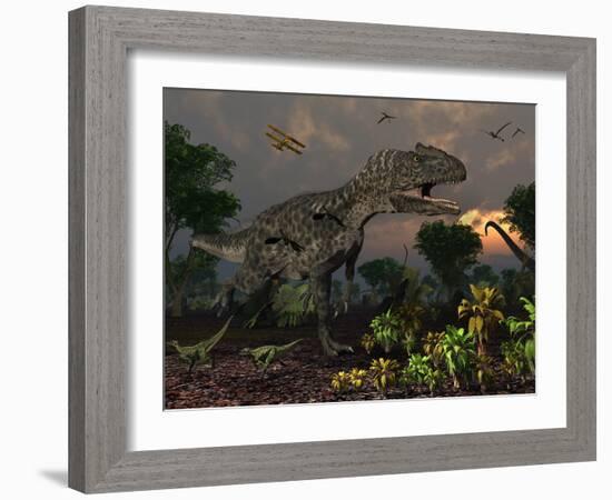 Prehistoric Dinosaurs Roam Freely Where Time Stands Still-Stocktrek Images-Framed Photographic Print