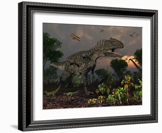 Prehistoric Dinosaurs Roam Freely Where Time Stands Still-Stocktrek Images-Framed Photographic Print