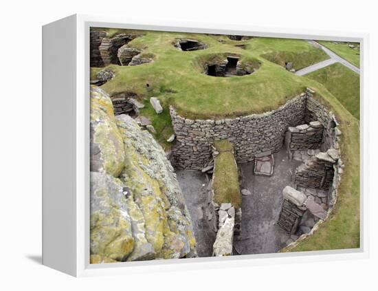 Prehistoric Dwellings at Jarlshof, Sumburgh, Shetland, Shetland Islands, Scotland, United Kingdom, -David Lomax-Framed Premier Image Canvas