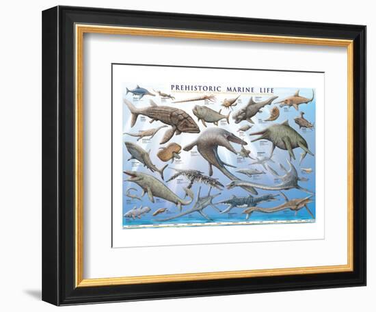 Prehistoric Marine Life-null-Framed Premium Giclee Print