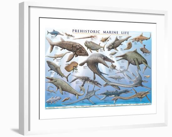 Prehistoric Marine Life-null-Framed Premium Giclee Print