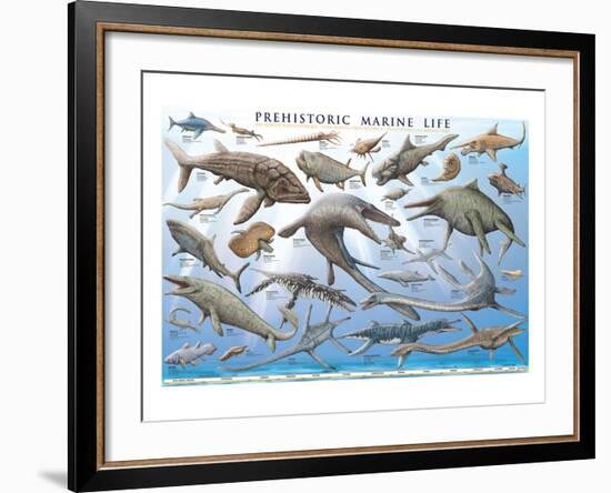 Prehistoric Marine Life-null-Framed Premium Giclee Print