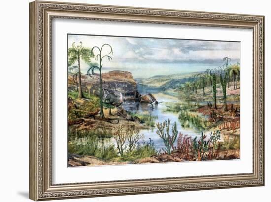 Prehistoric, Middle Devonian Landscape-Science Source-Framed Giclee Print