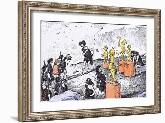 Prehistoric Peep, a Visit to an Artist's Studio-Edward Tennyson Reed-Framed Giclee Print