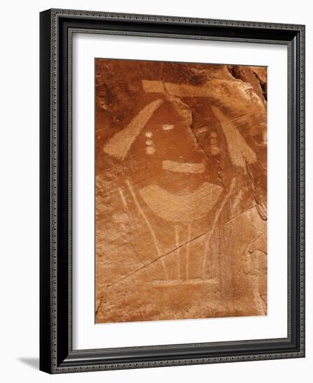 Prehistoric Petroglyph Rock Art at Dinosaur National Monument, Utah, USA-Dennis Flaherty-Framed Photographic Print