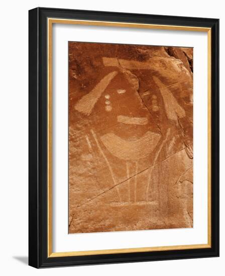 Prehistoric Petroglyph Rock Art at Dinosaur National Monument, Utah, USA-Dennis Flaherty-Framed Photographic Print