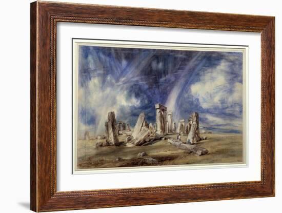 Prehistoric Site of Stonehenge (England). Painting by John Constable (1776-1837), 1836. London, Vic-John Constable-Framed Giclee Print