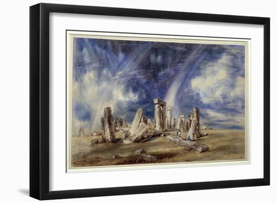 Prehistoric Site of Stonehenge (England). Painting by John Constable (1776-1837), 1836. London, Vic-John Constable-Framed Giclee Print