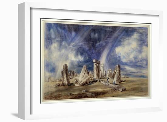 Prehistoric Site of Stonehenge (England). Painting by John Constable (1776-1837), 1836. London, Vic-John Constable-Framed Giclee Print