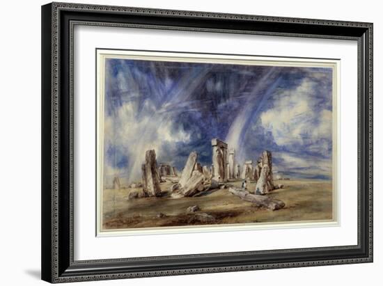 Prehistoric Site of Stonehenge (England). Painting by John Constable (1776-1837), 1836. London, Vic-John Constable-Framed Giclee Print