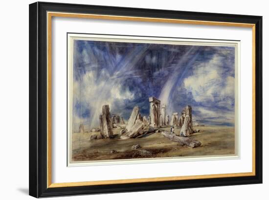 Prehistoric Site of Stonehenge (England). Painting by John Constable (1776-1837), 1836. London, Vic-John Constable-Framed Giclee Print