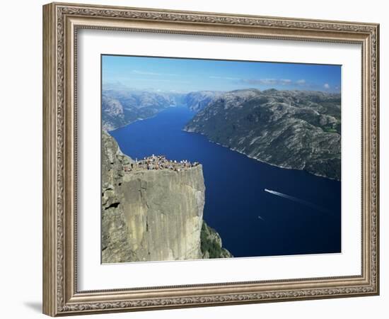 Preikestolen Rock Overlooking Lysefjord, Near Stavanger, South West Fjords, Norway-Gavin Hellier-Framed Photographic Print