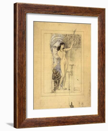 Preliminary Drawing for Allegory of Sculpture-Gustav Klimt-Framed Giclee Print