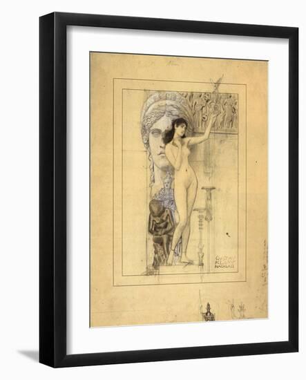 Preliminary Drawing for Allegory of Sculpture-Gustav Klimt-Framed Giclee Print