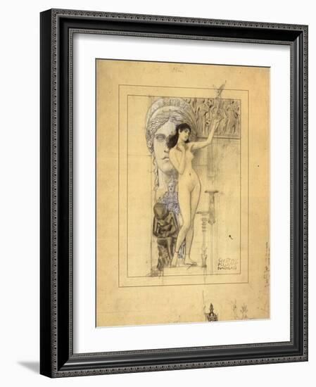 Preliminary Drawing for Allegory of Sculpture-Gustav Klimt-Framed Giclee Print