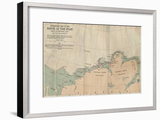 'Preliminary Map of the Route of the Fram along Northern Coast of Old World', c1893-1896, (1897)-Unknown-Framed Giclee Print