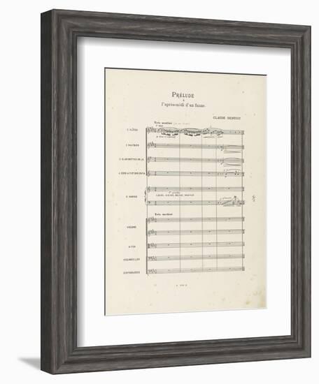 Prélude à "l'après-midi d'un faune" : Partition d'orchestre : page 1-Achille-Claude Debussy-Framed Giclee Print