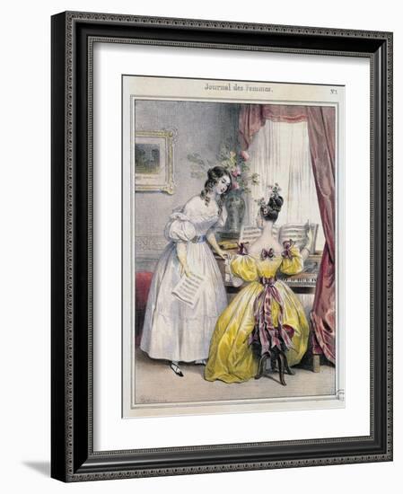 Prelude, from "Journal des Femmes", 1830-48-Achille Deveria-Framed Giclee Print