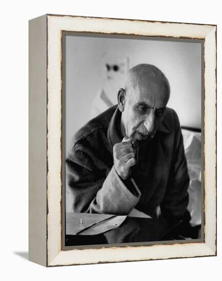 Premier Mohammed Mossadegh, Giving an Answer with a Forceful Fist Shake-Lisa Larsen-Framed Premier Image Canvas