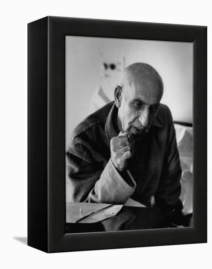 Premier Mohammed Mossadegh, Giving an Answer with a Forceful Fist Shake-Lisa Larsen-Framed Premier Image Canvas