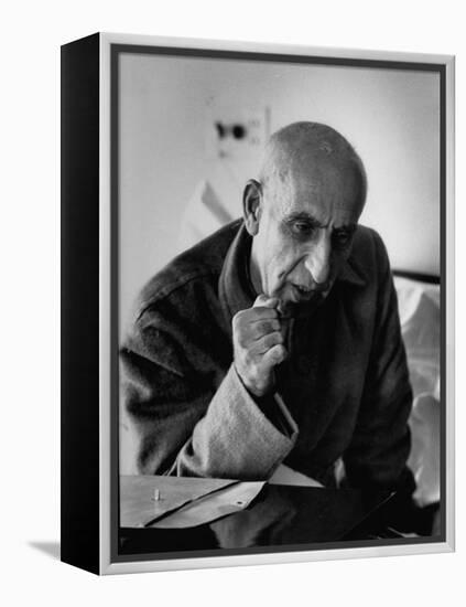 Premier Mohammed Mossadegh, Giving an Answer with a Forceful Fist Shake-Lisa Larsen-Framed Premier Image Canvas