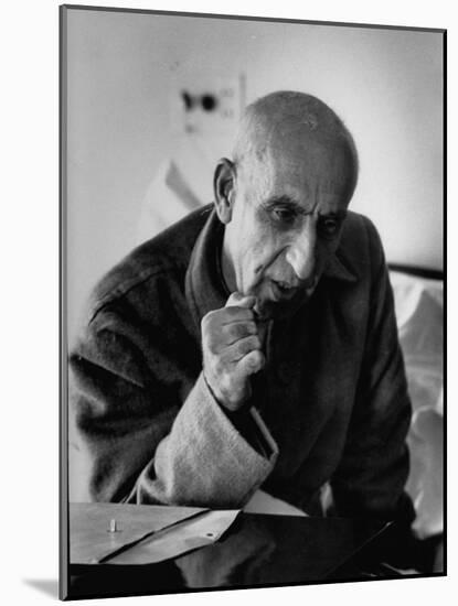 Premier Mohammed Mossadegh, Giving an Answer with a Forceful Fist Shake-Lisa Larsen-Mounted Photographic Print