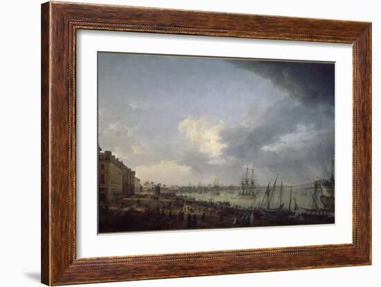 Première vue du port de Bordeaux, prise du côté des salinières-Claude Joseph Vernet-Framed Giclee Print