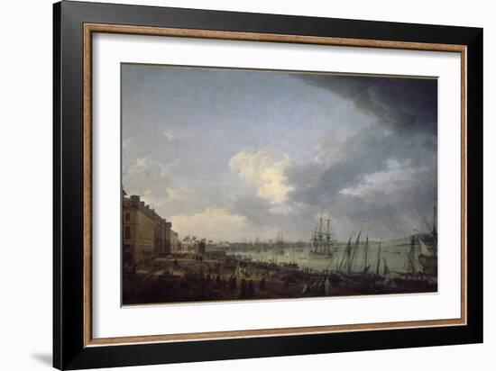 Première vue du port de Bordeaux, prise du côté des salinières-Claude Joseph Vernet-Framed Giclee Print