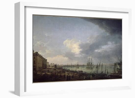 Première vue du port de Bordeaux, prise du côté des salinières-Claude Joseph Vernet-Framed Giclee Print