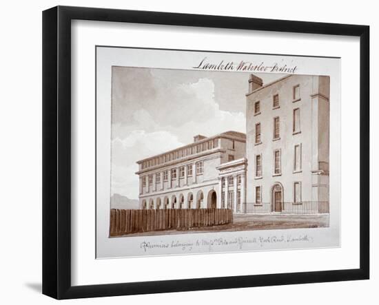 Premises Belonging to Builders Peto and Grissell in York Road, Lambeth, London, 1828-John Buckler-Framed Giclee Print
