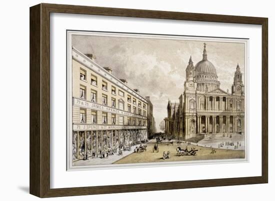 Premises of James Spence and Co, Warehousemen, 76-79 St Paul's Churchyard, City of London, 1850-null-Framed Giclee Print