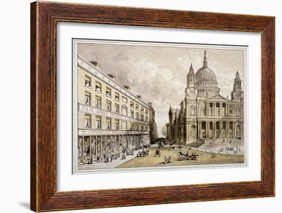 Premises of James Spence and Co, Warehousemen, 76-79 St Paul's Churchyard, City of London, 1850-null-Framed Giclee Print