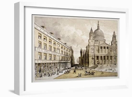 Premises of James Spence and Co, Warehousemen, 76-79 St Paul's Churchyard, City of London, 1850-null-Framed Giclee Print