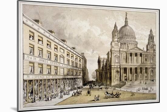 Premises of James Spence and Co, Warehousemen, 76-79 St Paul's Churchyard, City of London, 1850-null-Mounted Giclee Print