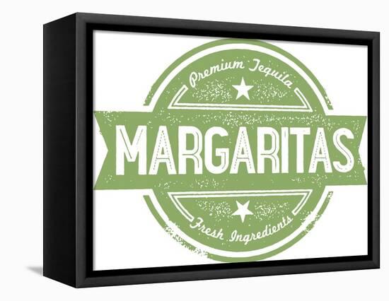 Premium Margaritas Cocktail Bar Menu Stamp-daveh900-Framed Stretched Canvas