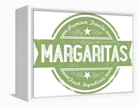 Premium Margaritas Cocktail Bar Menu Stamp-daveh900-Framed Stretched Canvas