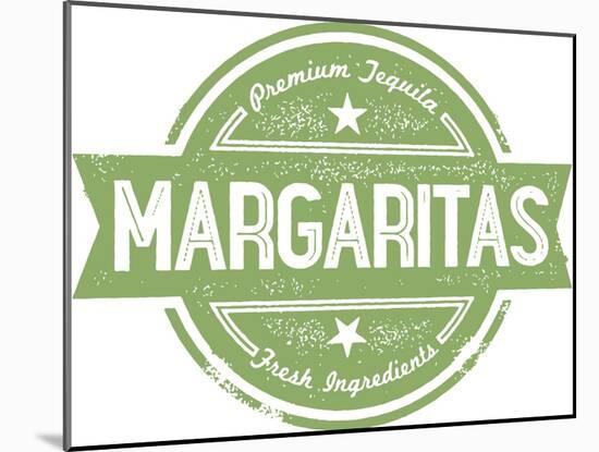 Premium Margaritas Cocktail Bar Menu Stamp-daveh900-Mounted Art Print