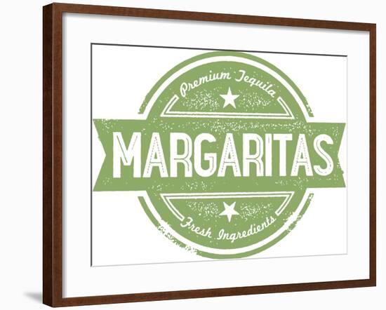 Premium Margaritas Cocktail Bar Menu Stamp-daveh900-Framed Art Print