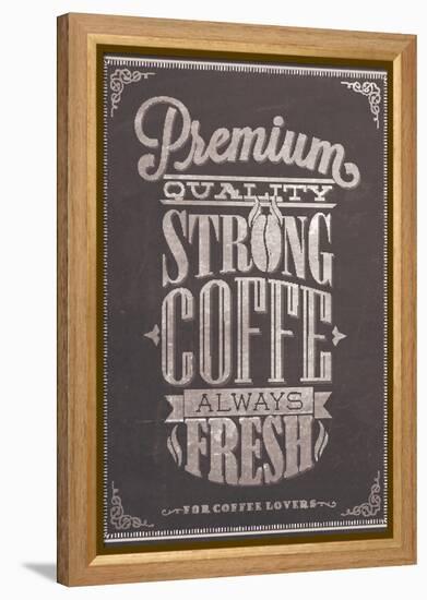 Premium Quality Strong Coffe Typography Background On Chalkboard-Melindula-Framed Stretched Canvas