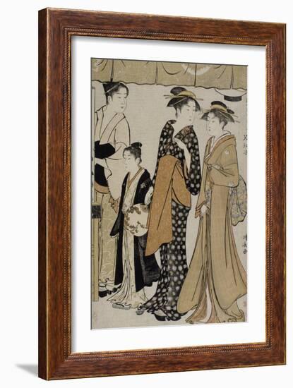 Prenant le frais à Nakasu-Torii Kiyonaga-Framed Giclee Print