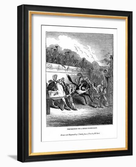 Preparation for a Roman Horse Race, 1843-J Jackson-Framed Giclee Print