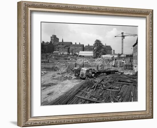 Preparation for Construction Work, Sheffield University, South Yorkshire, 1960-Michael Walters-Framed Photographic Print