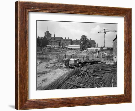 Preparation for Construction Work, Sheffield University, South Yorkshire, 1960-Michael Walters-Framed Photographic Print